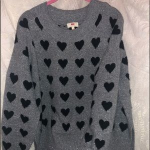 Levis Shimmering heart sweater Size L